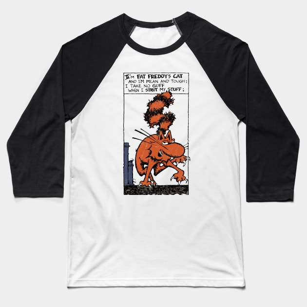 Fat Freddy's cat Baseball T-Shirt by Snapdragon